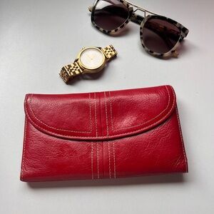 Buxton Vibrant Red Leather Wallet